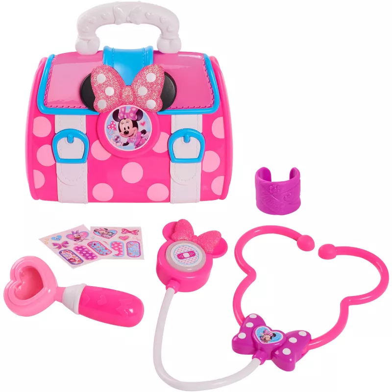 Disney Junior Minnie Mouse Bow-Care set de maletín de doctora, juguete de hogar para niños
