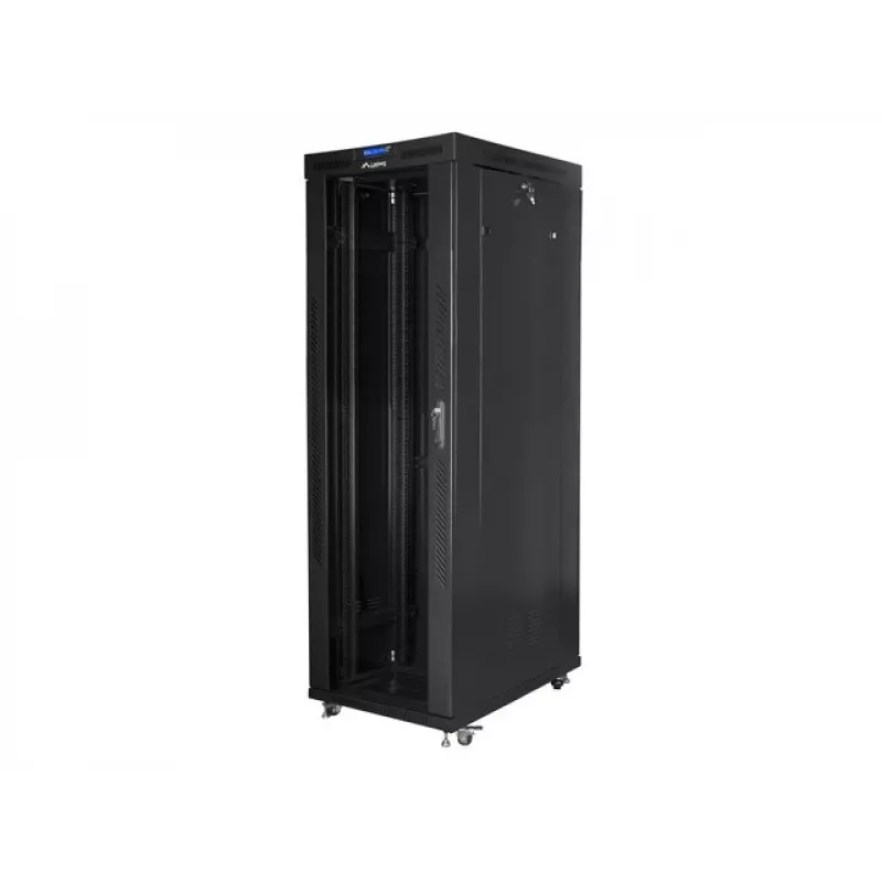 Lanberg FF01-8042-12BL armario rack de suelo de 19 pulgadas 42U, 800x1000x2127,5 mm, puerta de cristal, LCD, IP20, para montar, negro