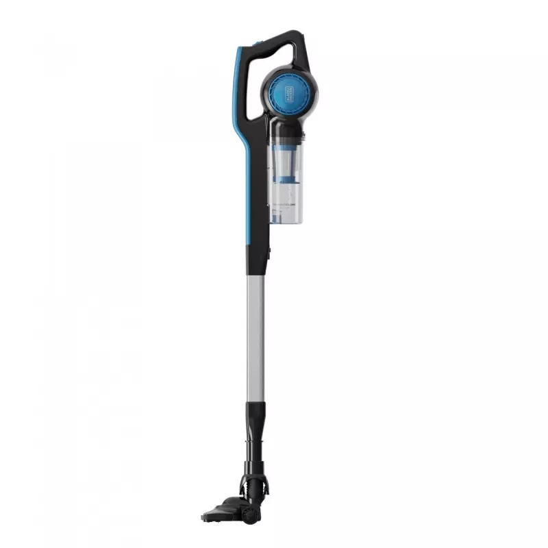Aspirador vertical con cable Black+Decker BXVMS602E 3 en 1, 600 W, sin bolsa, ciclónico, 0,8 l, filtro EPA, cable de 6 m, negro/azul