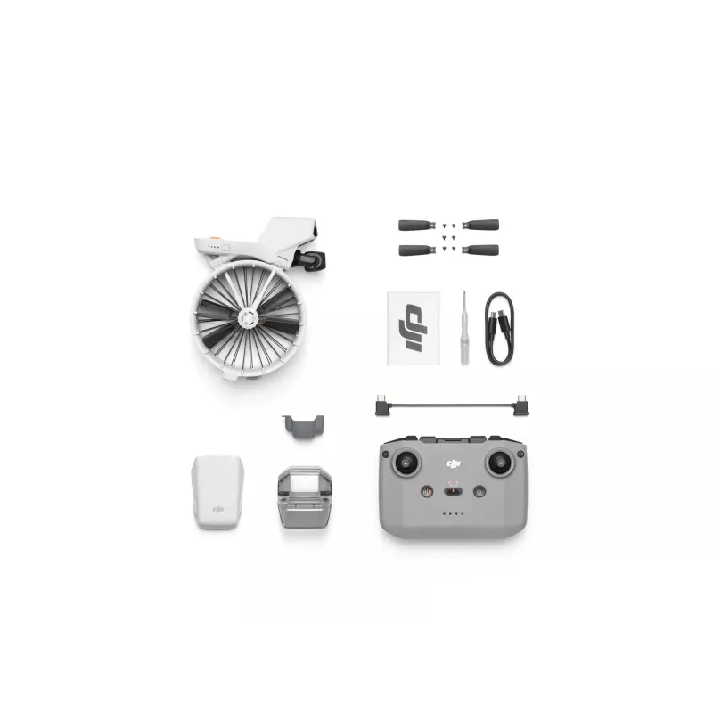 Dron DJI Flip con 4 rotores, cámara de 48 MP, vídeo 3840×2160, batería 3110 mAh, Negro/Blanco