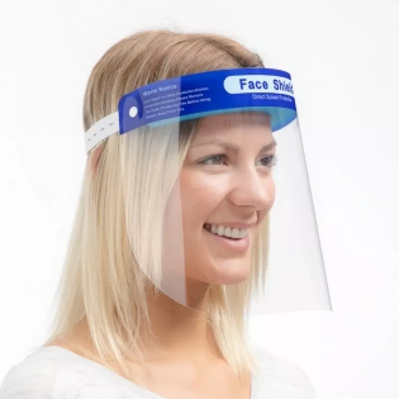 Visera protectora mascarilla de aislamiento visor transparente antivaho modelo