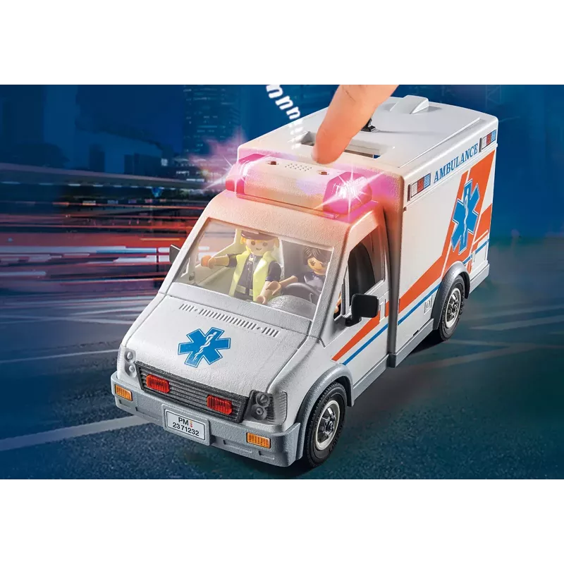 Ambulancia de juguete PLAYMOBIL 71232 — multicolor, para 4–10 años, pila AAA