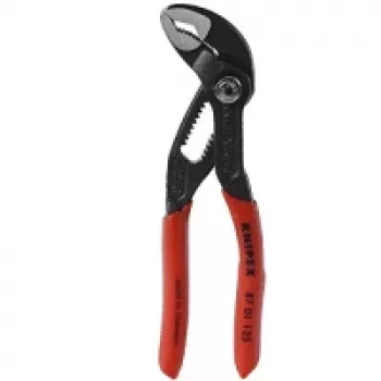 Alicate bomba de agua KNIPEX Cobra® 125 mm, 87 01 125 alicate bomba de agua de alta tecnología, alicate gris atramentado, cabeza pulida, mangos recubiertos de plástico antideslizante, posición ajustable
