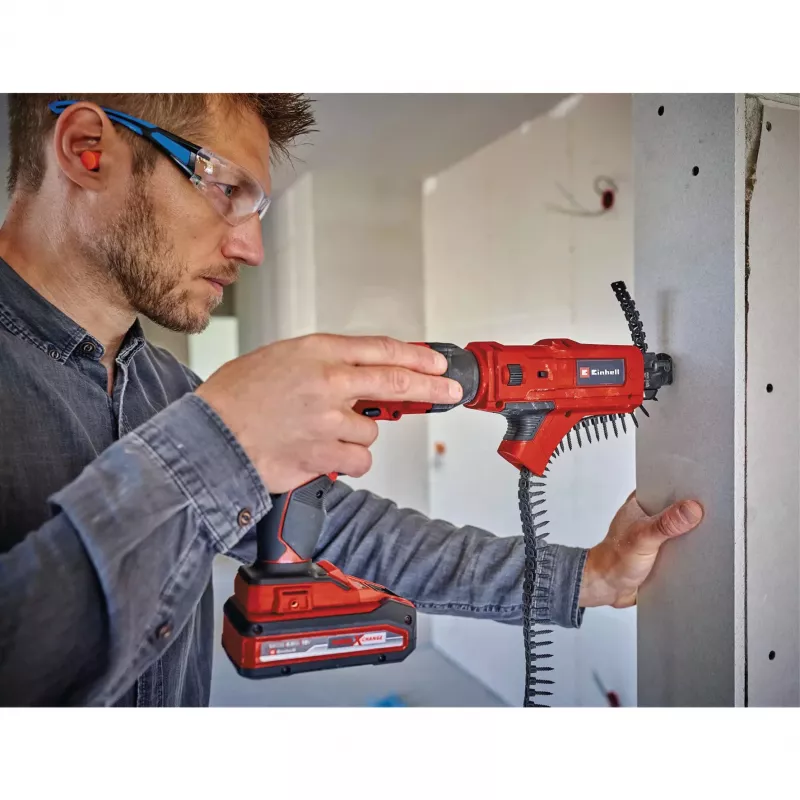 Atornillador para placas de yeso con cargador EINHELL para TE‑DY 18 Li y TC‑DY 710 E — rojo