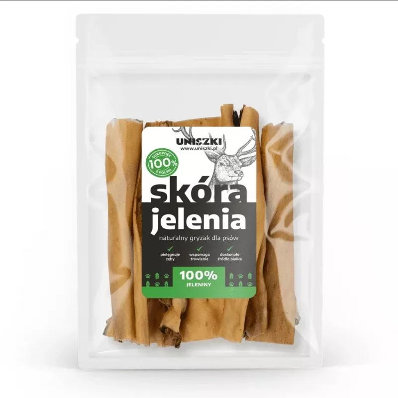 Snack para perros UNISZKI artículo masticable de piel de ciervo 100 g — snack masticable natural para perros