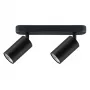 Maclean MCE452 B foco de pared y techo, orientable, aluminio, 2xGU10, negro mate