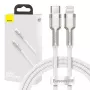 Cable USB-C a Lightning Baseus Cafule 1 m, 20 W, carcasa de zinc, blanco