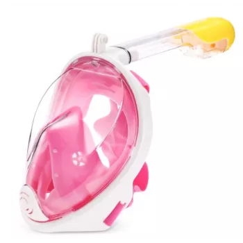 Máscara de snorkel Free Breath M2068G L/XL rosa — máscara de snorkel de visión completa, talla L/XL