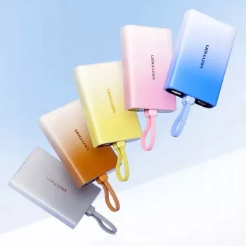 Cargador portátil Vention 10000 mAh con USB-C, Lightning y USB-A, salida 22,5 W, cobre