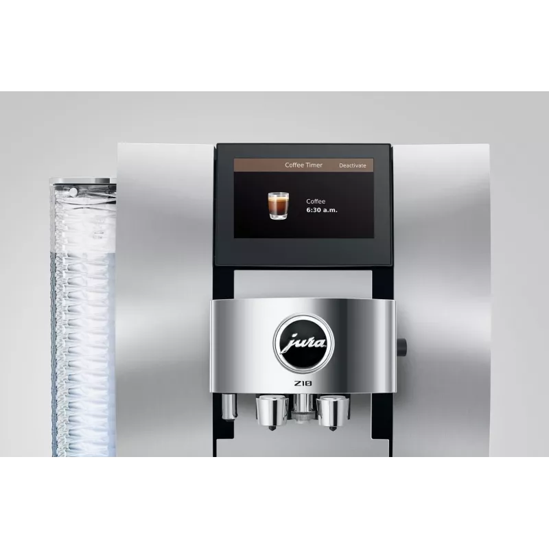Cafetera superautomática JURA Z10 (EB) — depósito de agua de 2,4 L, molinillo integrado, 1450 W, aluminio/blanco