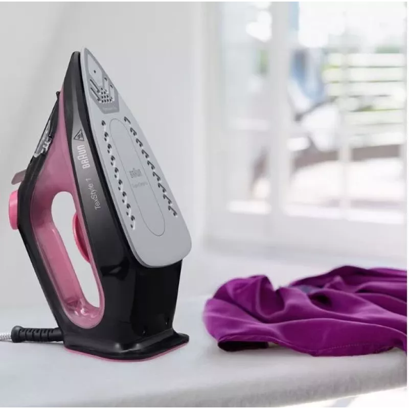 Braun TexStyle 1 plancha en seco y vapor suela cerámica 2000 W Negro, Morado
