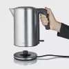 Hervidor de agua SEVERIN WK 3449 — 1,7 l, 2400 W, acero inoxidable/plástico, negro-plata