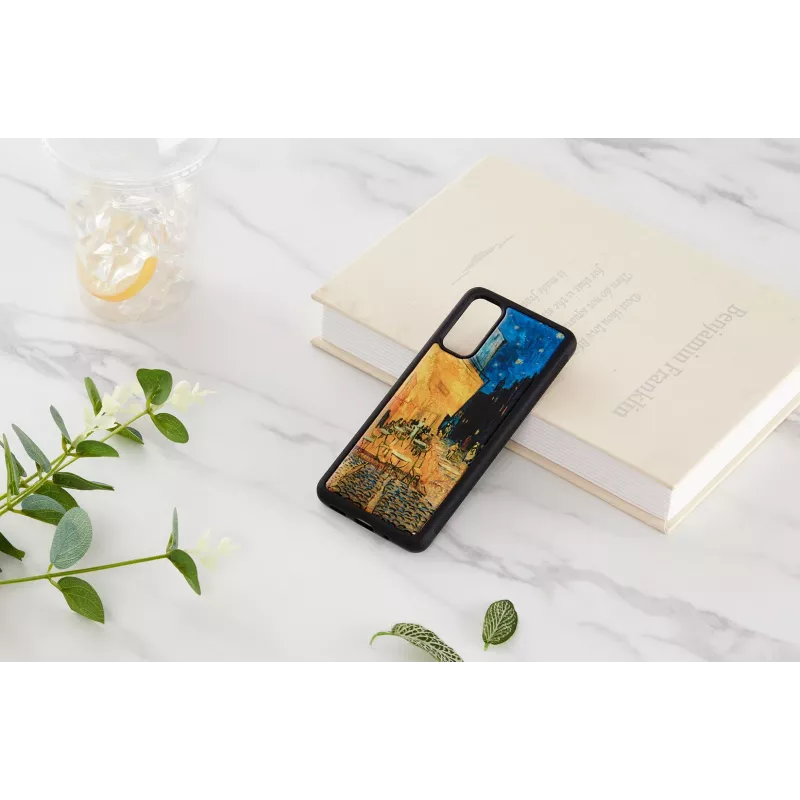 Funda protectora iKins para Samsung Galaxy S20 – negra, diseño Caféterrasse