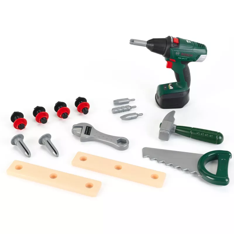 Theo Klein 8520 Bosch Toolbox I con muchas herramientas I incl. atornillador a batería