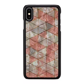 Funda protectora iKins para iPhone XS Max — patrón de rombos, negra