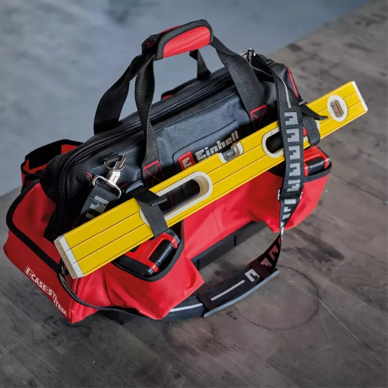 Einhell 4540036 E-Case Bag bolsa de herramientas de sistema, poliéster, carga de 30 kg, negro/rojo
