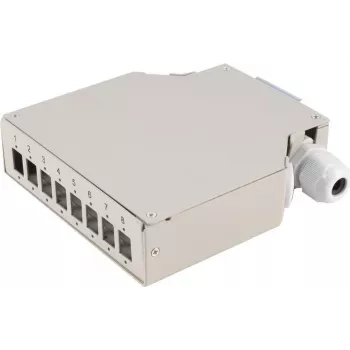 Caja de distribución ShiverPeaks BS07-65011 — 8 vías carcasa metálica con carril DIN, gris
