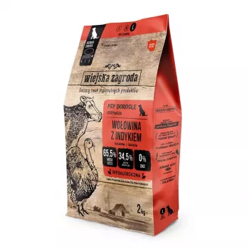 Wiejska Zagroda pienso seco para perros con ternera y pavo L, 2 kg