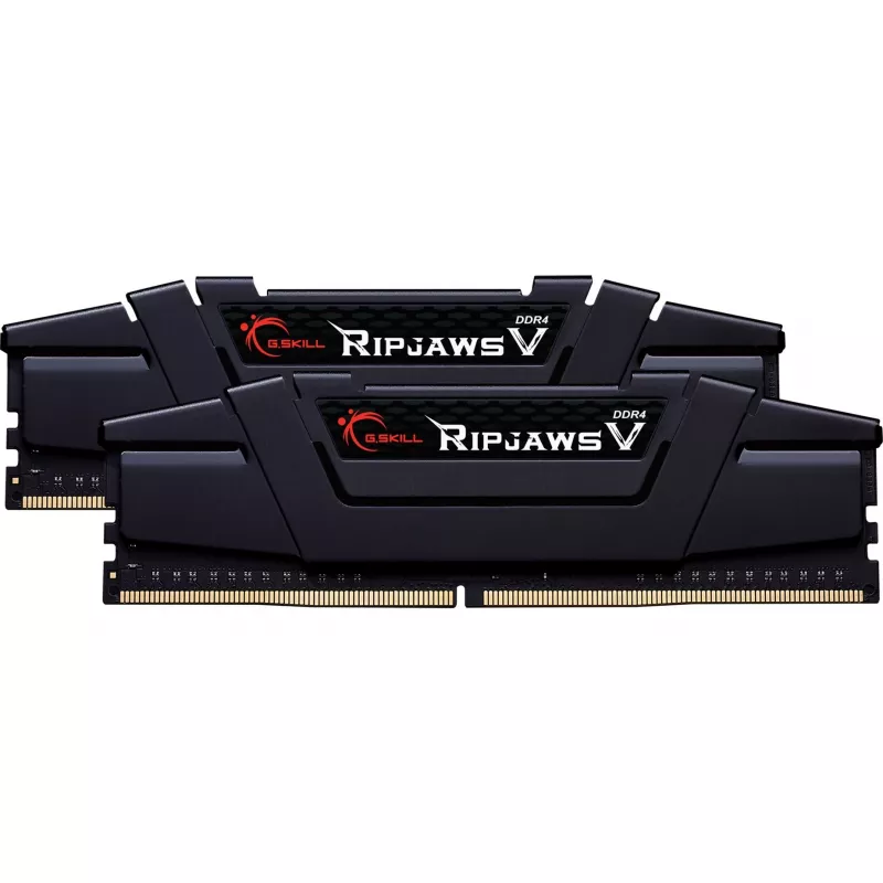 DIMM 64 GB DDR4-2666 (2x 32 GB) Dual-Kit, Memoria RAM negra, F4-2666C19D-64GVK, Ripjaws V, INTEL XMP