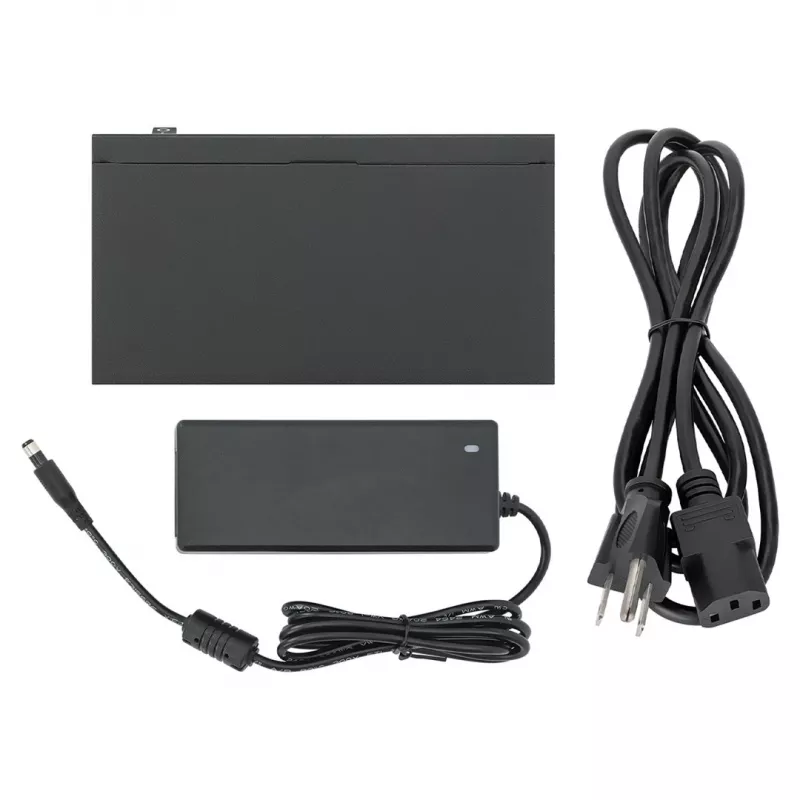 Conmutador Gigabit 5xPoE Passthrough, alimentado por PoE o AC, 68W