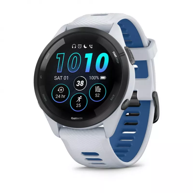 Smartwatch GARMIN Forerunner 265 — 46 mm carcasa de GFRP, AMOLED 1,3 inch, GPS/GLONASS/Galileo, 15 días de autonomía, 5 ATM, correa de silicona