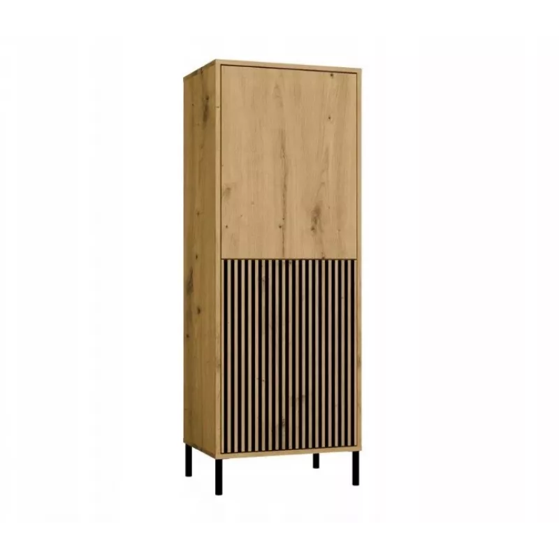 Vitrina KAMARO 2DK estrecha/GŁ roble ARTISAN