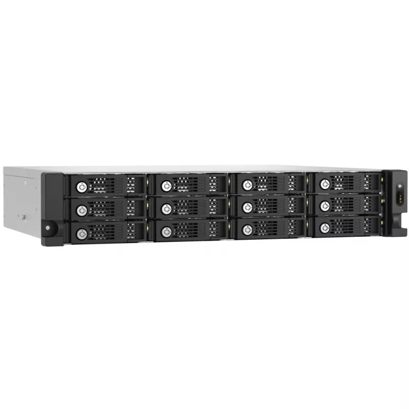 QNAP - matriz de discos - 12 bahías (SATA-600) - SAS 12Gb/s (externo) - rack - montaje integrado - 2U (TL-R1200PES-RP)