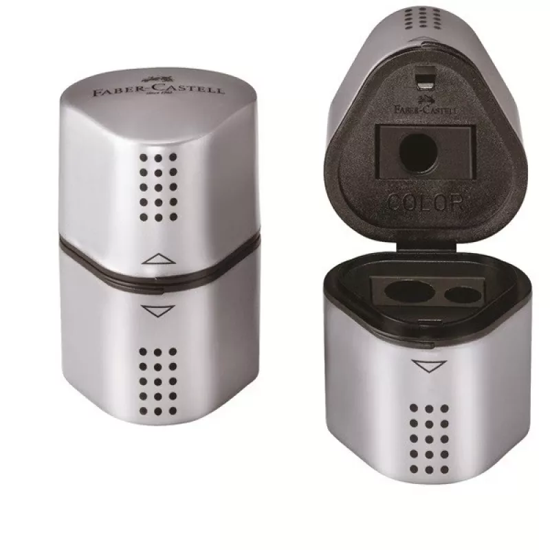 Sacapuntas manual Faber-Castell Grip 2001 plata
