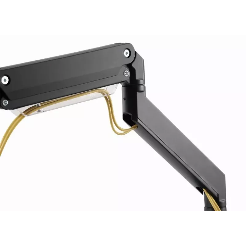 Soporte de escritorio para monitor GEMBIRD MA-DA3-03, 3 brazos, resorte de gas, VESA 75–100x100, soporta 3 pantallas de hasta 27 inch , máx. 18 kg, negro