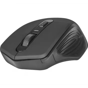 Ratón óptico inalámbrico DEFENDER Datum MB-345 RF, ambidiestro/diestro, 1600 DPI, 3 botones, receptor USB RF, negro