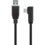 Wentronic goobay - cable USB - USB Type-A (M) a USB-C (M) acodado - USB3.0 - 50cm - Redondo - Negro (66500)