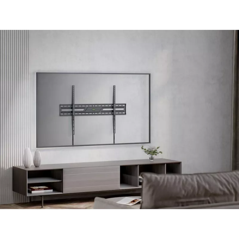 Soporte de pared fijo para TV GEMBIRD WM-100F-01 para pantallas de 43–100 pulgadas, acero, carga máx. 75 kg, VESA 75x75–900x600