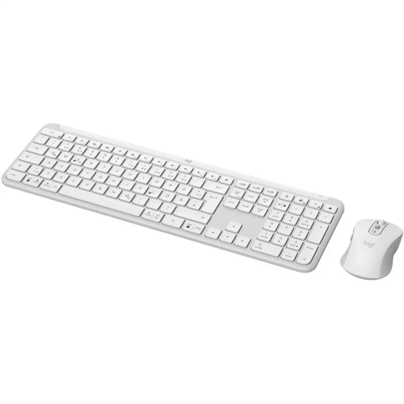 Teclado y ratón Logitech MK950 Signature Slim con Office RF Wireless + Bluetooth QWERTZ alemán grafito blanco