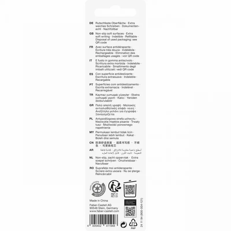 Bolígrafo retráctil con clip Faber-Castell 241194 negro azul extra bold