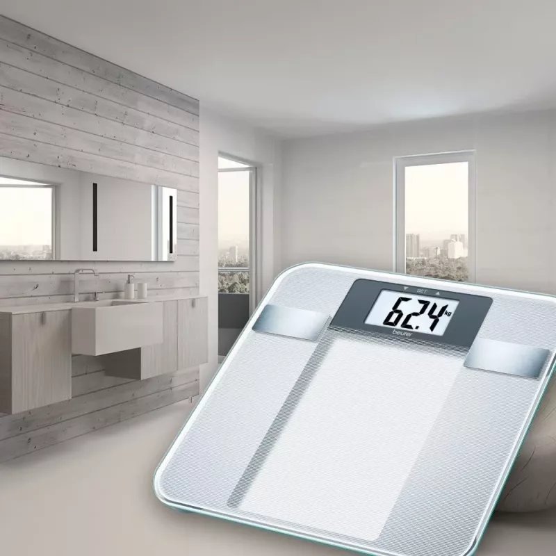 Báscula de baño electrónica Beurer BG 13 Square gris, transparente