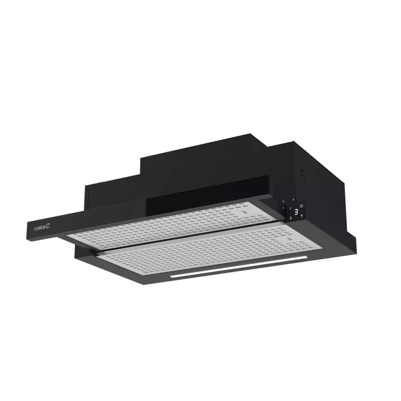 Campana extractora semintegrada (extraíble) CATA TFH 6830 GBK — 600 mm, 600 m³/h, negra, control táctil