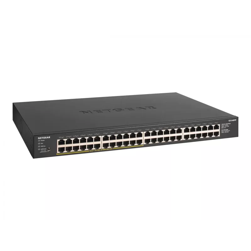 NETGEAR GS348PP Gigabit Ethernet (10/100/1000) no gestionado Power over Ethernet (PoE) negro