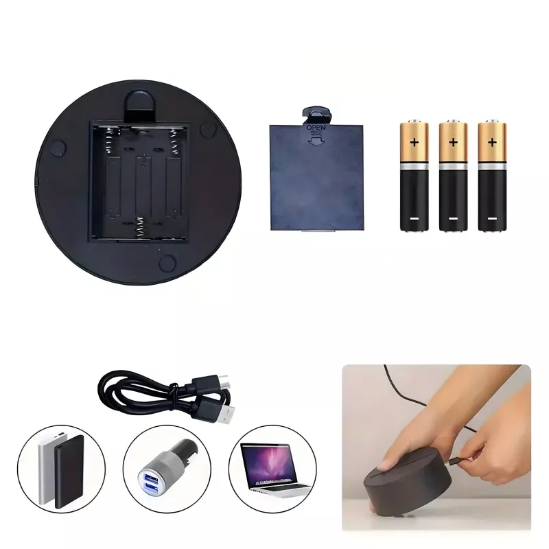 Lámpara de noche Extralink HOME corazón ilusión óptica 3D lámpara de mesita USB