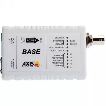 Convertidor de medios – RJ45 – BNC – Ethernet sobre coax – PoE+ – unidad base