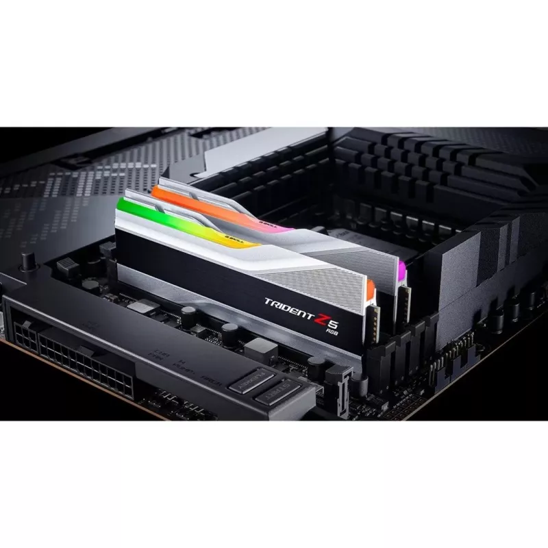 DIMM 32 GB DDR5-6800 (2x 16 GB) Dual-Kit, memoria RAM plateada, F5-6800J3445G16GX2-TZ5RS, Trident Z5 RGB, INTEL XMP