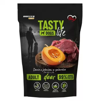 BIOFEED Tasty Dogs Life Deer - comida húmeda para perros - 500g