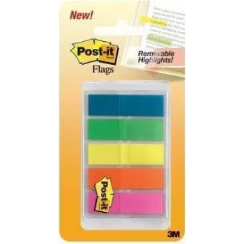 3M material de oficina y papelería – Azul – Verde – Naranja – Violeta – Amarillo – 11,9 mm – 4,31 cm – 20 hojas – 100 hojas (683HF5)