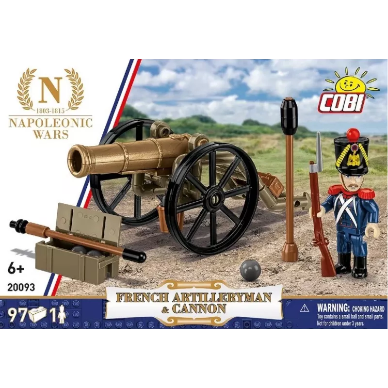Set de bloques artillero francés con cañón, 97 piezas