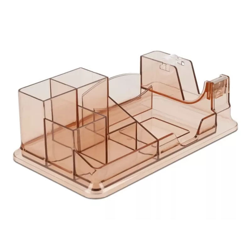 Organizador de escritorio DeLOCK 18341 transparente marrón plástico 145x250x85mm