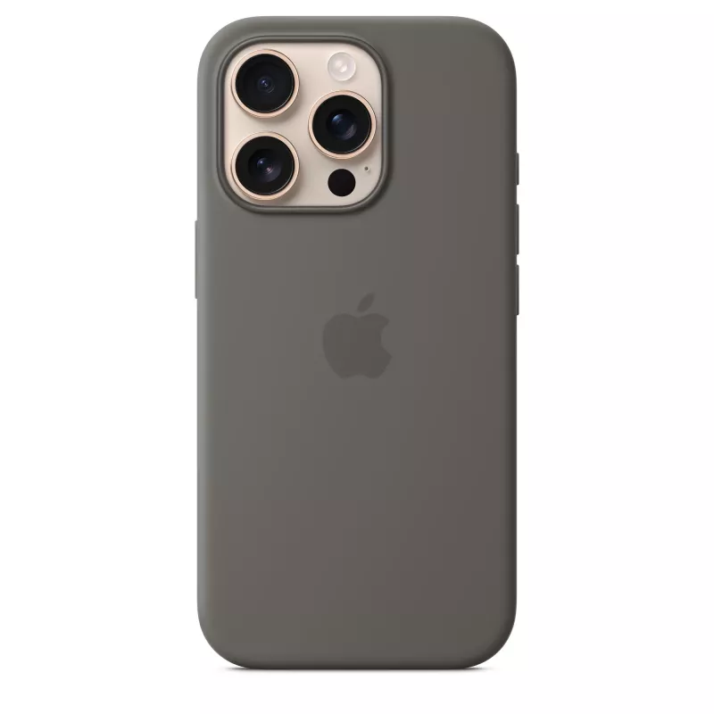 Apple iPhone 16 Pro Funda de silicona con MagSafe - Gris piedra