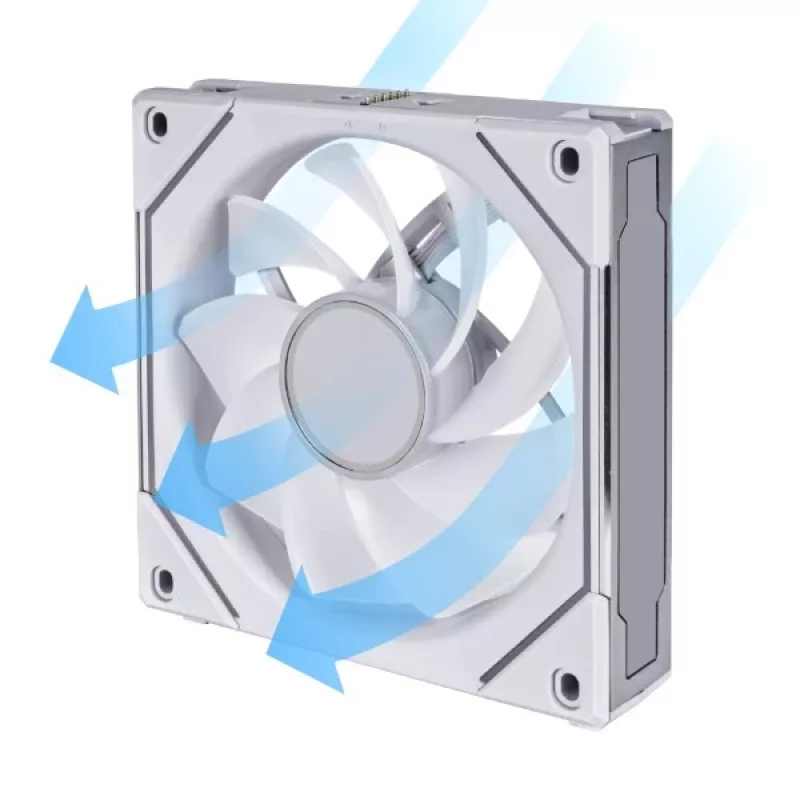 Ventilador Lian Li UNI FAN SL-INF Wireless ARGB PWM de 120 mm — blanco, sistema de ventiladores modular magnético