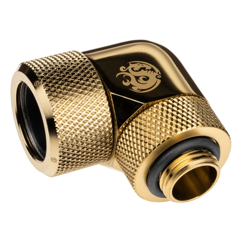 Bitspower BP-TBE90RMLA16 Advanced Multi-Link adaptador a 90°, G1/4 pulgadas macho – tubo rígido de 16 mm de diámetro exterior, giratorio, latón