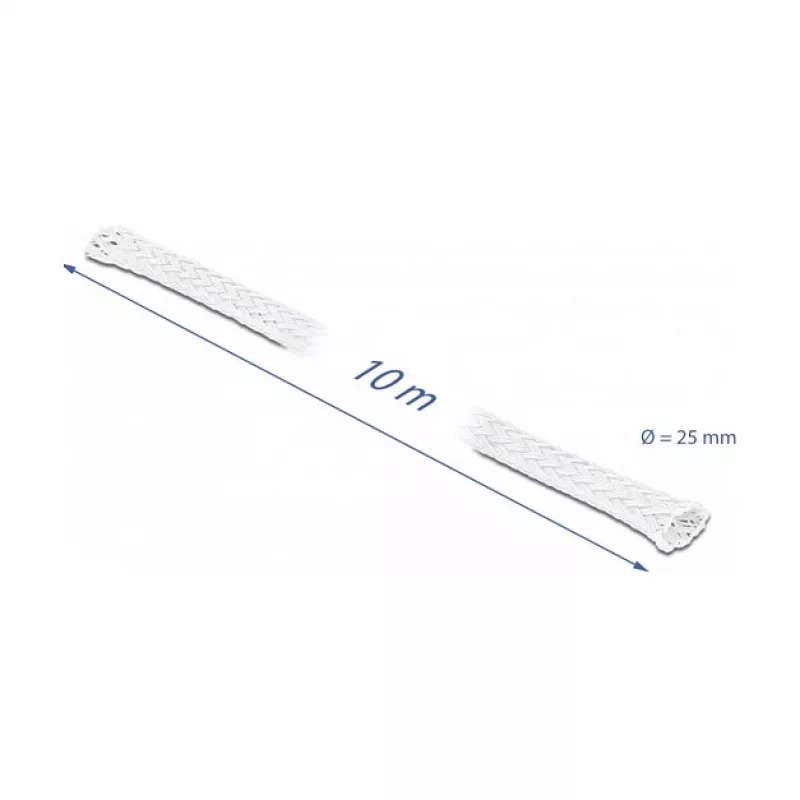 Funda de malla DeLOCK 20806 10 m x 25 mm blanco