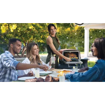 Parrilla eléctrica de exterior Ninja OO101EU + carbón vegetal negro, rojo, plata 2400 W