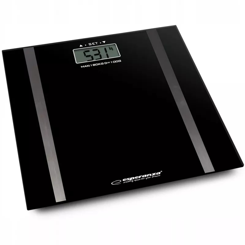 Báscula de baño Esperanza EBS018K – electrónica, 180 kg, negra